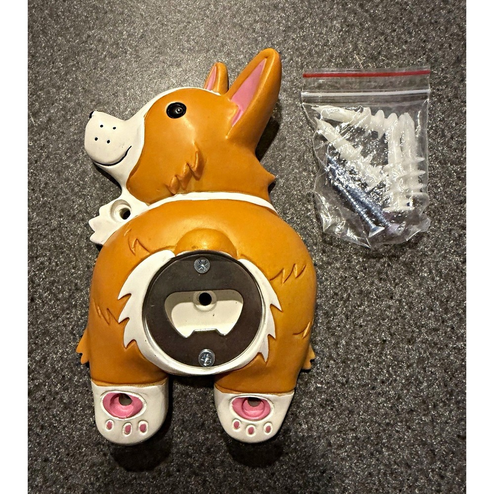 BigMouth Inc Corgi Butt Bottle Opener Wall Mount Dog Bar Decor w Hardware